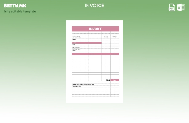 Модерен стил празен шаблон за услуга фактура