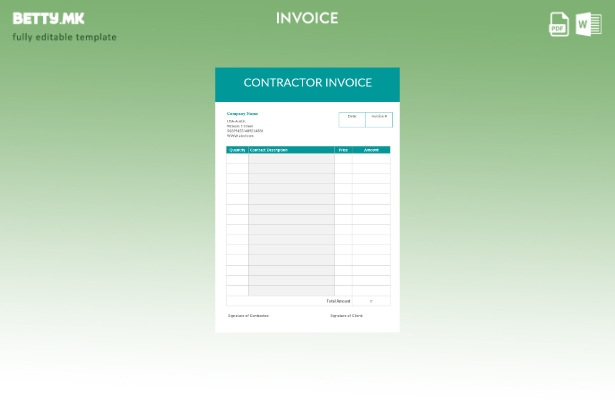 Модерен стил празен шаблон за фактура за изведувач