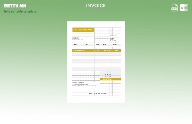 Модерен стил примерок за автоматска поправка шаблон фактура