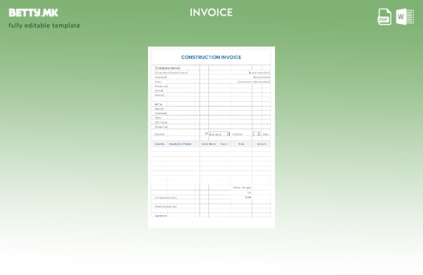 Модерен стил примерок за градежна фактура шаблон