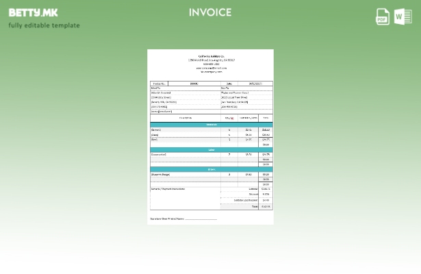 Модерен стил професионална градба Шаблон за фактура