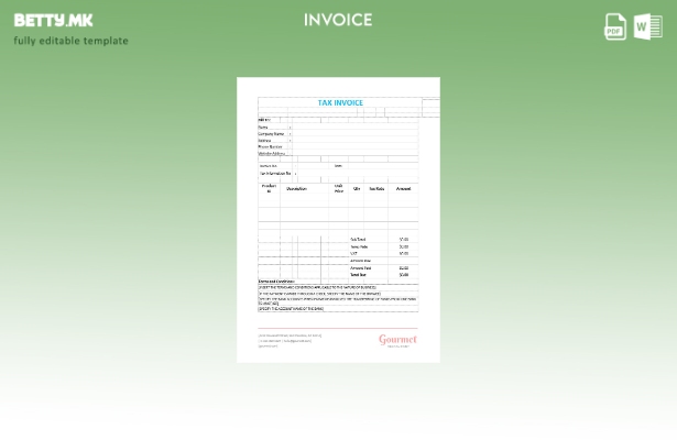 Модерен стил шаблон за даночна фактура