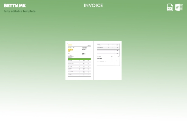 Модерен стил шаблон за фактура за општа пресметка на данок