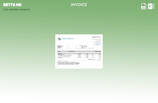 Модерен стил шаблон за фактура на системот за класа на Швајцарија