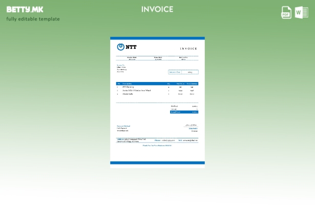 Модерен стил USA NTT шаблон фактура