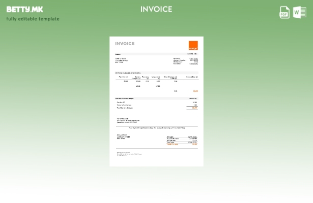 Модерен стил USA Orange шаблон за фактура