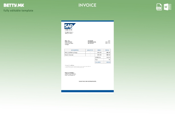Модерен стил USA SAP шаблон фактура