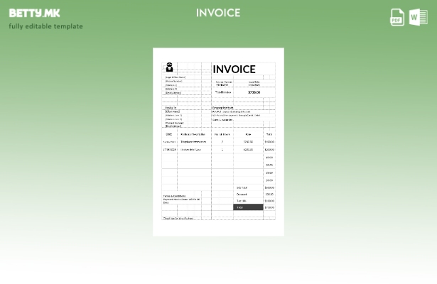 Шаблон за адвокатска фактура во модерен стил