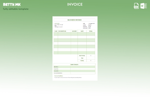 Шаблон за бесплатна деловна фактура во модерен стил