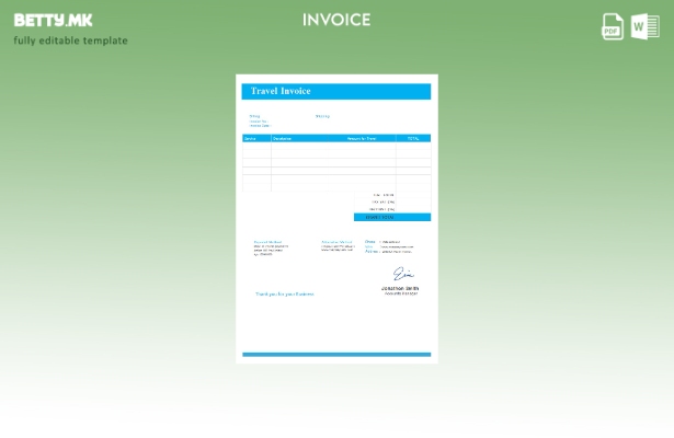 Шаблон за бесплатна патна фактура во модерен стил