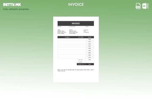 Шаблон за бесплатна фактура во модерен стил