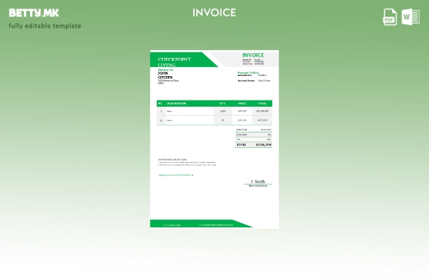 Шаблон за жива фактура во модерен стил на USA Checkpoint
