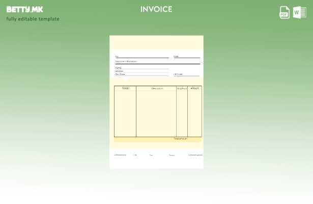 Шаблон за комерцијална продажна фактура што може да се уредува во модерен стил