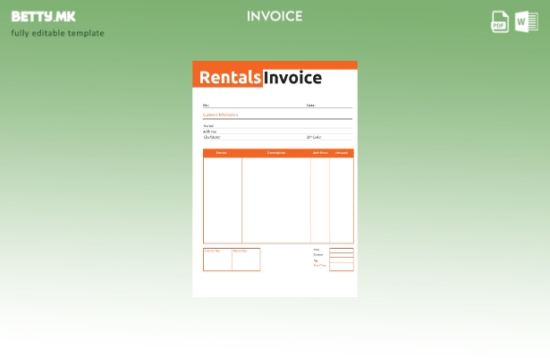 Шаблон за комерцијална фактура за изнајмување во модерен стил 1