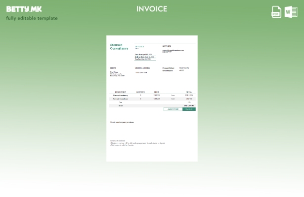 Шаблон за консултантска фактура во модерен стил на САД Стернелд