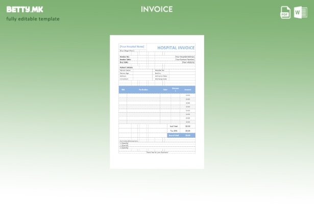 Шаблон за медицинска фактура во модерен стил