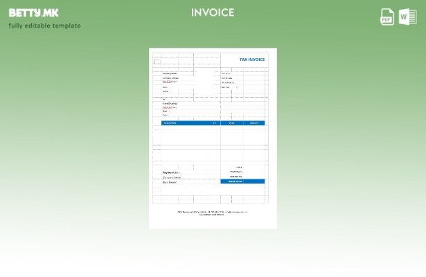 Шаблон за основна даночна фактура во модерен стил