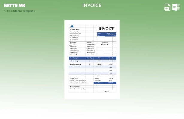 Шаблон за рекламна фактура во модерен стил