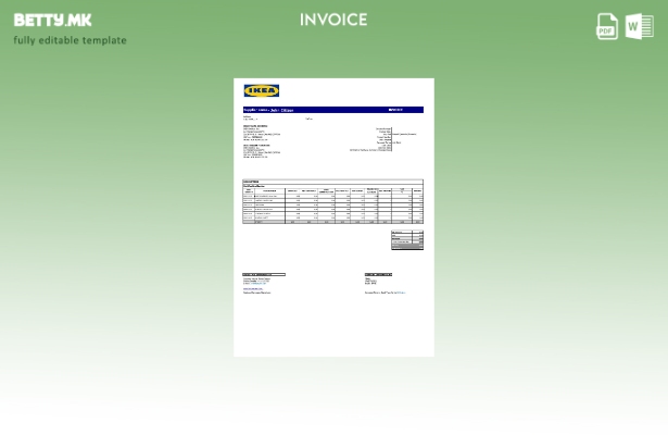 Шаблон за фактура во модерен стил на САД Икеа