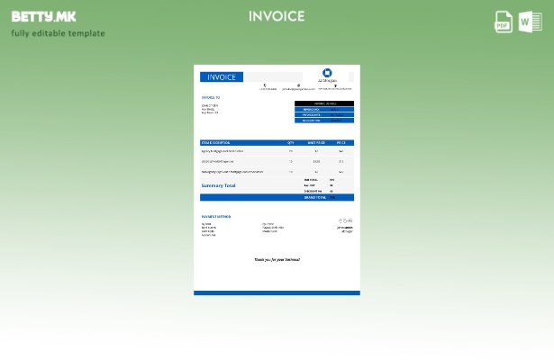 Шаблон за фактура во модерен стил на САД JP Morgan