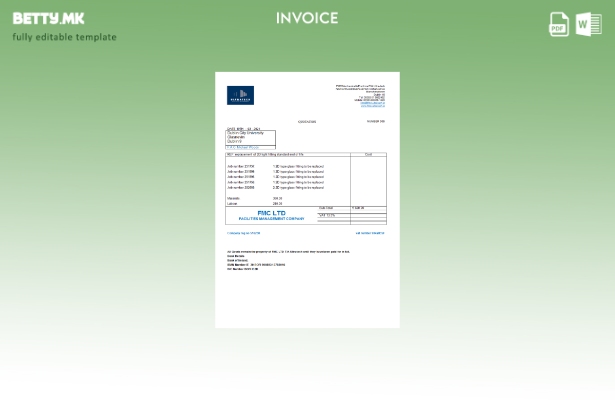 Шаблон за фактура во модерен стил Ireland Ultratech Pvt Ltd