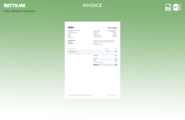 Шаблон за фактура во модерен стил USA Stripe