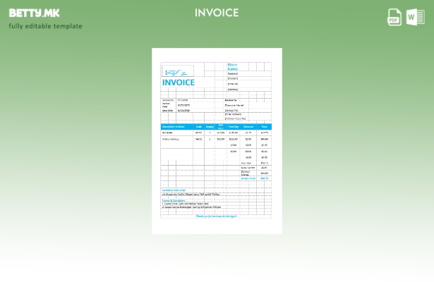 Шаблон за фактура во продавницата за малопродажба во модерен стил