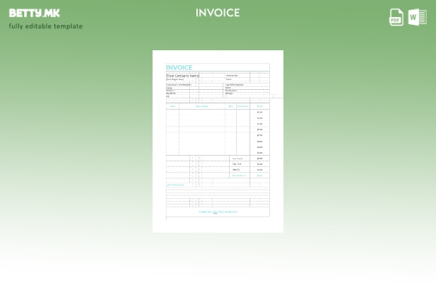 Шаблон за фактура за автоматска поправка во модерен стил