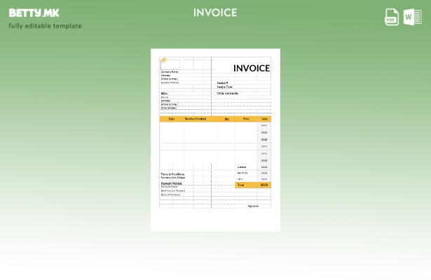 Шаблон за фактура за бебиња во модерен стил