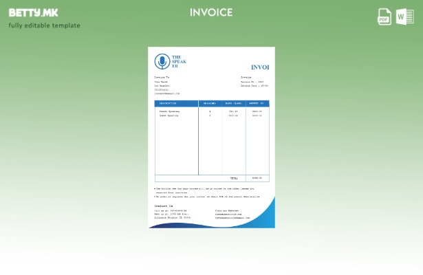 Шаблон за фактура за бесплатен звучник во модерен стил