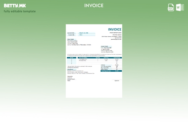 Шаблон за фактура за бесплатна агенција во модерен стил