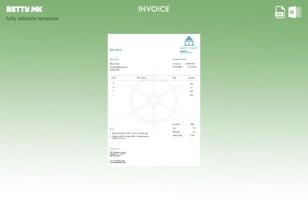 Шаблон за фактура за бесплатна испорака во модерен стил