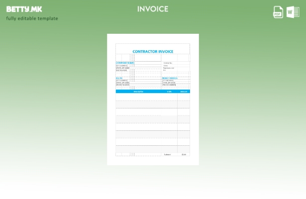 Шаблон за фактура за изведувач во модерен стил