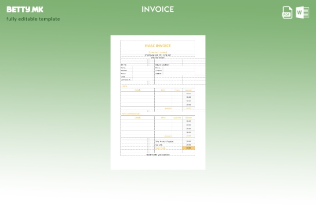 Шаблон за фактура за климатизација во модерен стил