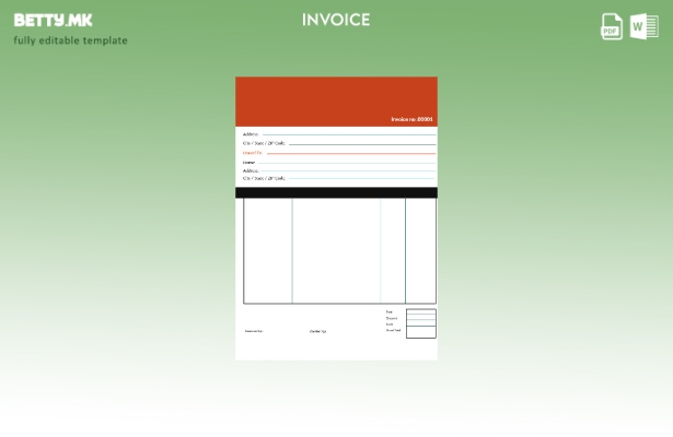Шаблон за фактура за комерцијален закуп што може да се уредува во модерен стил