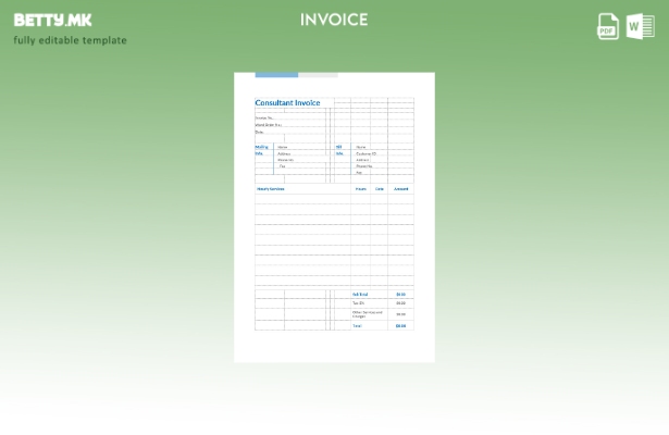 Шаблон за фактура за консултант во модерен стил