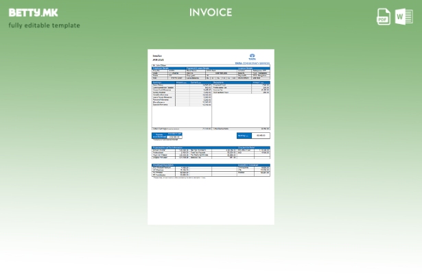 Шаблон за фактура за консултантски услуги во модерен стил на САД Tata