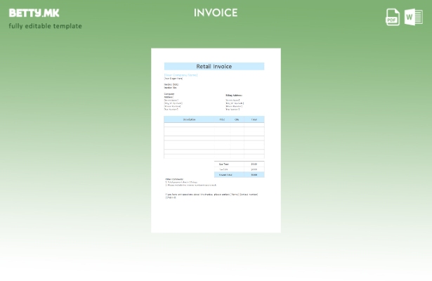 Шаблон за фактура за малопродажба во модерен стил