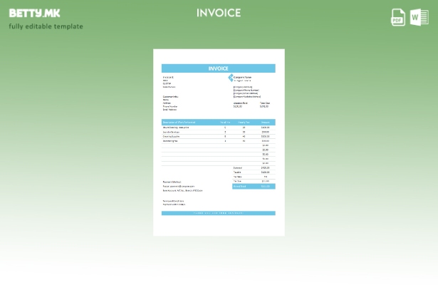 Шаблон за фактура за мајстори во модерен стил