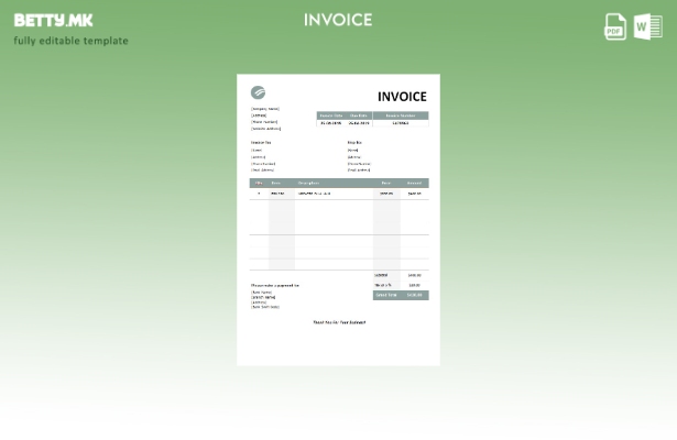 Шаблон за фактура за мебел во модерен стил