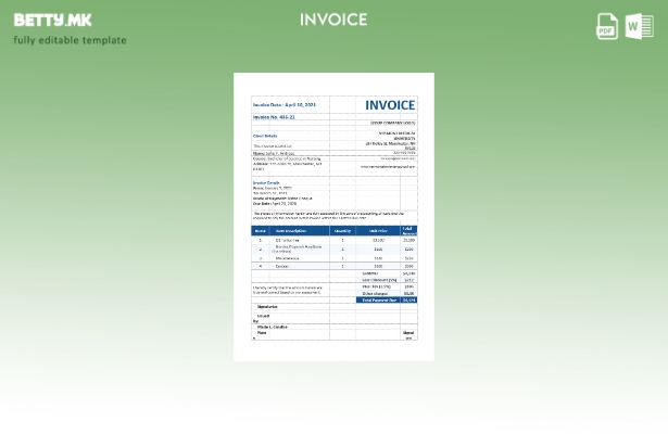 Шаблон за фактура за медицински сестри во модерен стил
