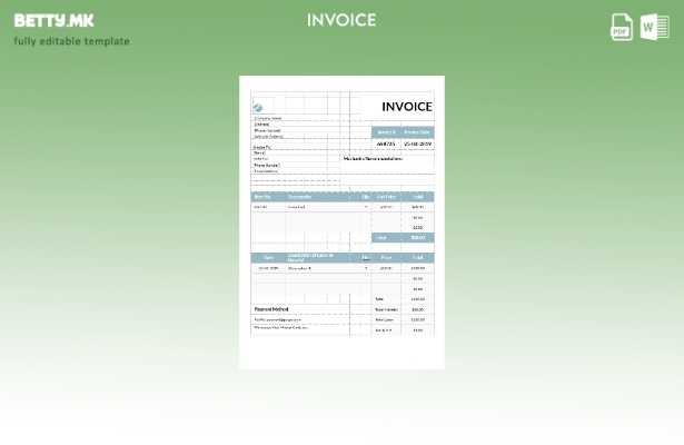 Шаблон за фактура за механичар во модерен стил