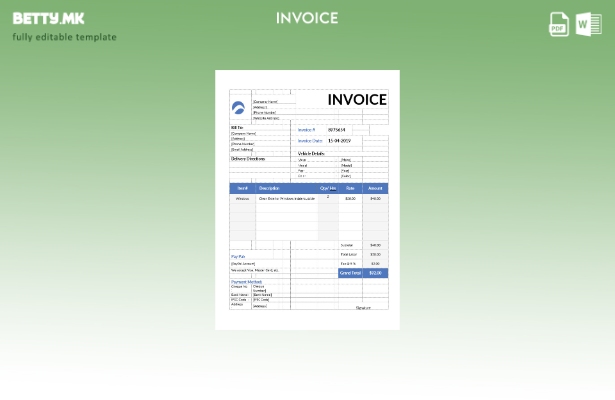 Шаблон за фактура за миење автомобили во модерен стил