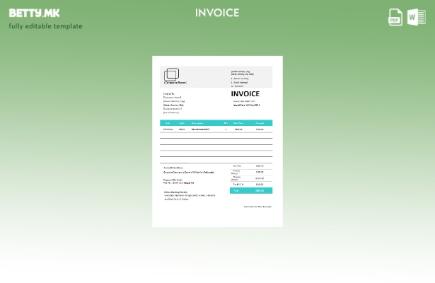 Шаблон за фактура за опрема во модерен стил