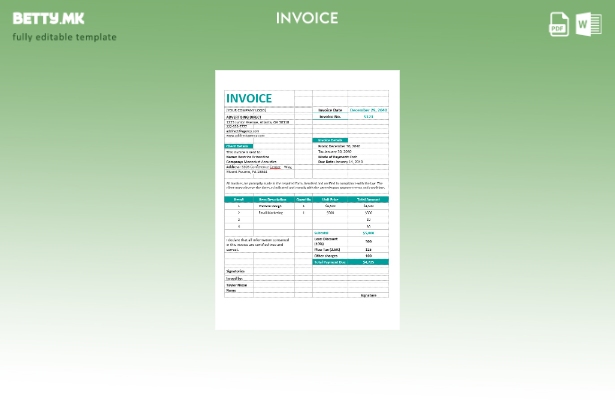 Шаблон за фактура за професионална агенција во модерен стил