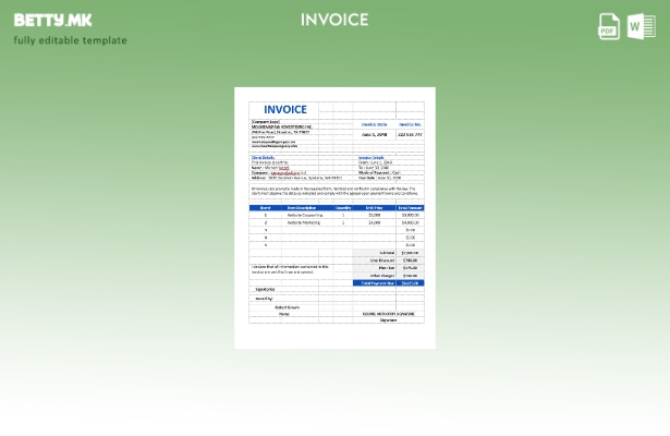 Шаблон за фактура за професионална рекламна агенција во модерен стил