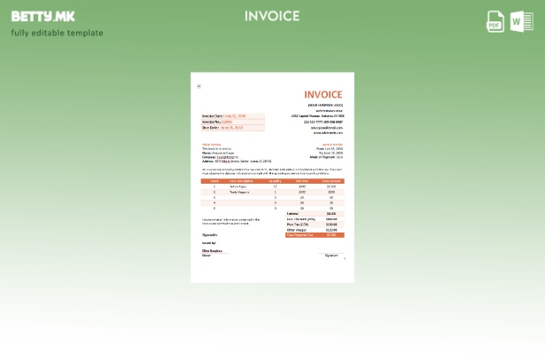 Шаблон за фактура за рекламна компанија во модерен стил