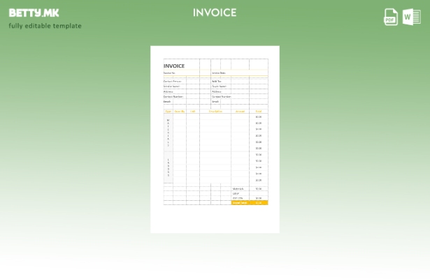 Шаблон за фактура за сликање во модерен стил