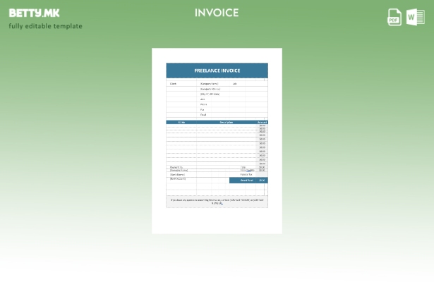 Шаблон за фактура за слободен хонорарен модерен стил