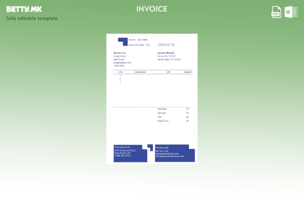 Шаблон за фактура за сметководствена фирма во модерен стил